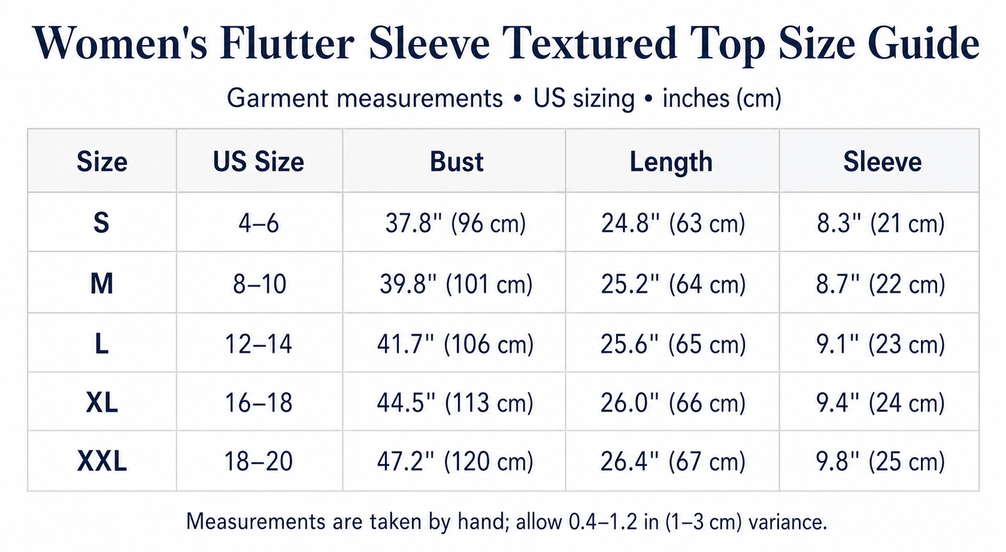 Women's Flutter Sleeve Textured Top – Loose Fit Summer Blouse image 5