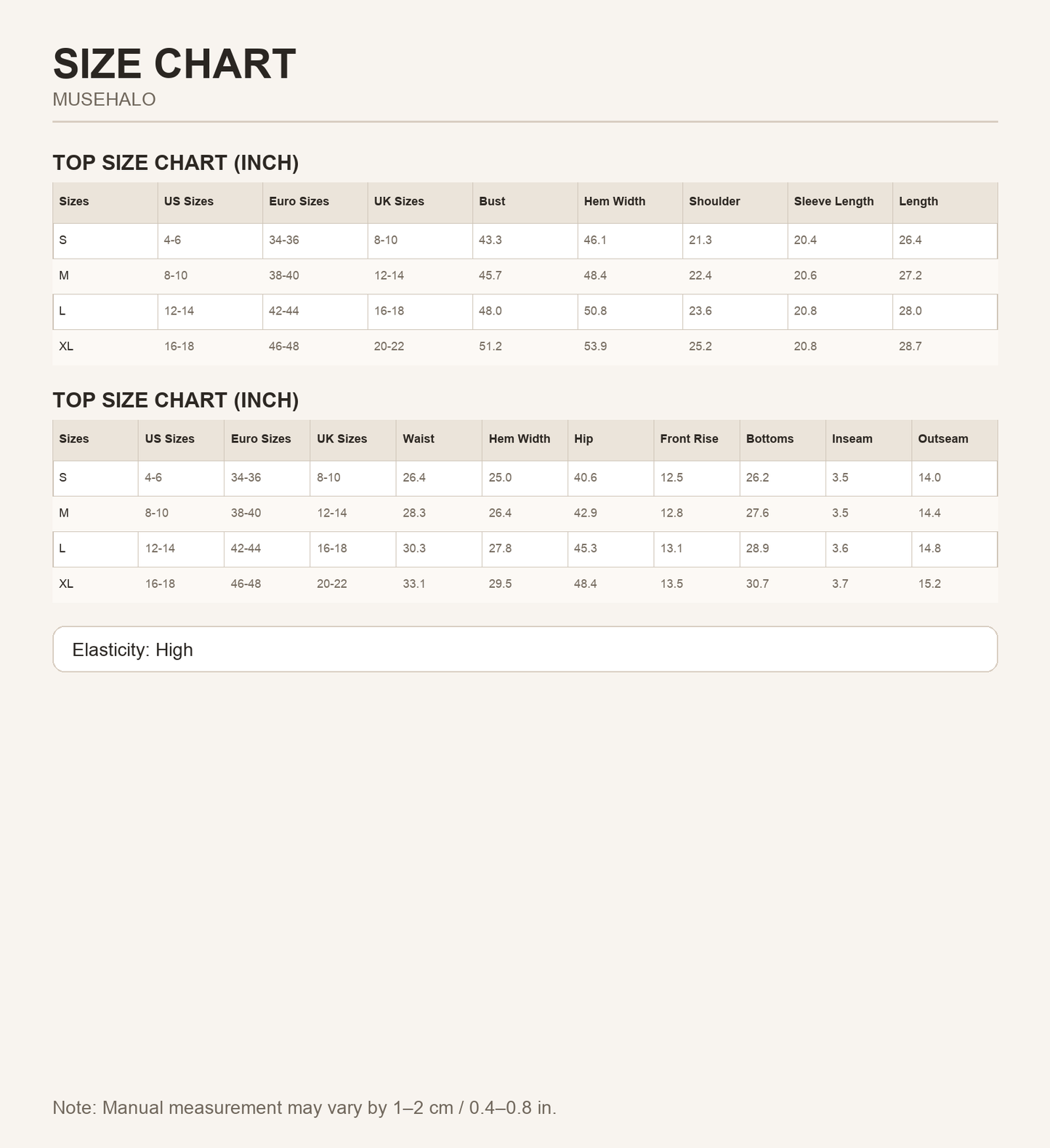 Green Festive Bow Pajama Set size chart