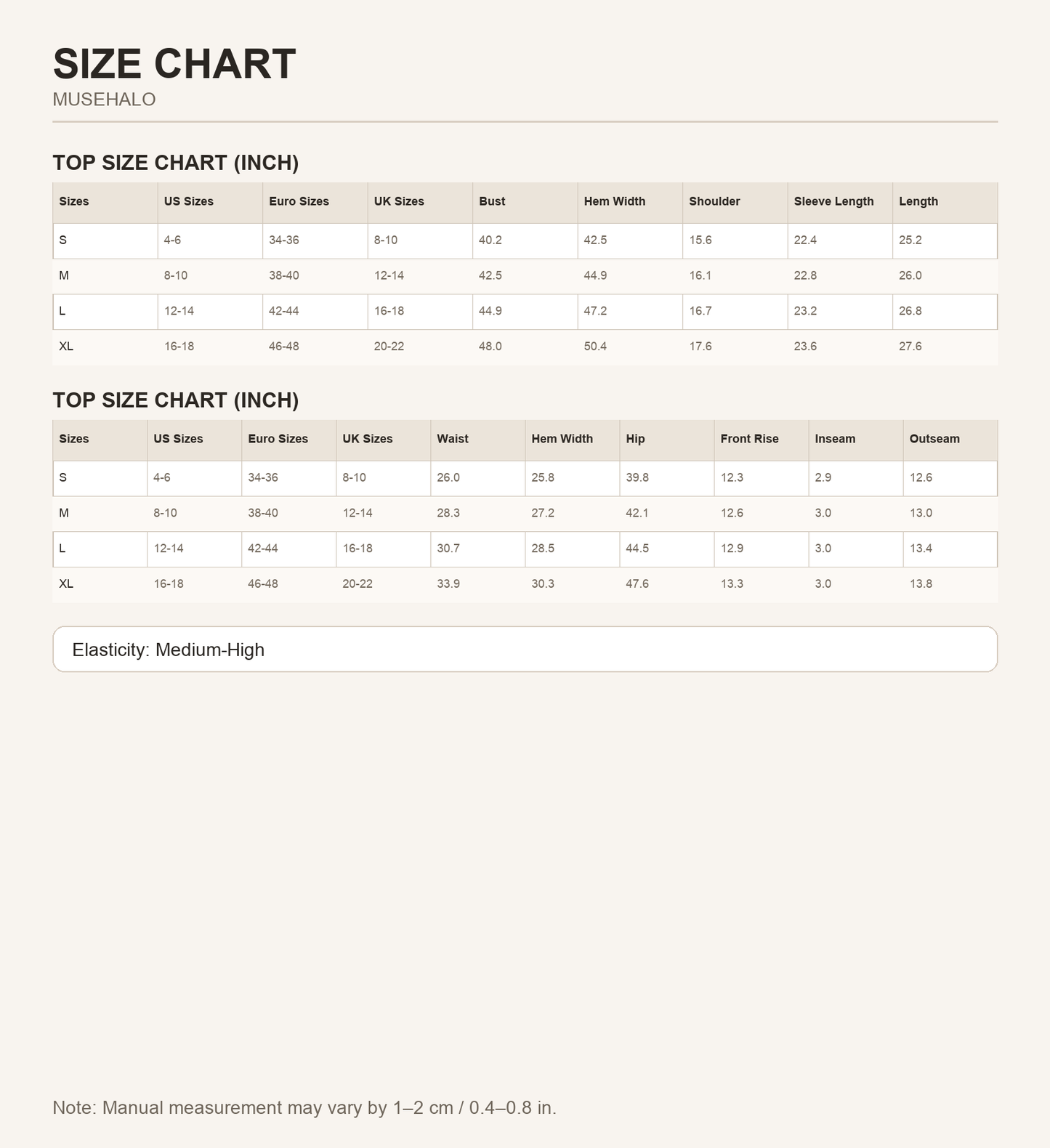 White Santa Stripes PJ Set size chart
