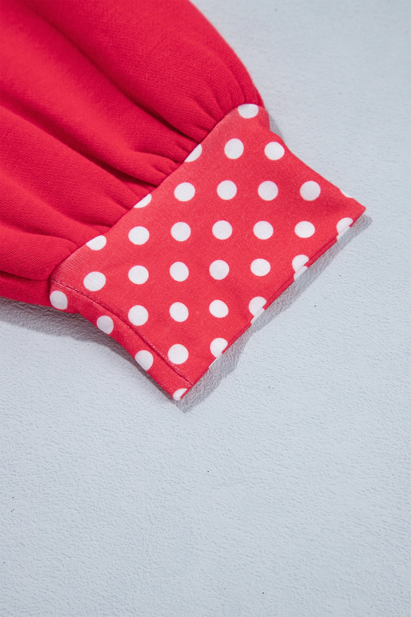 Orange Colorblock Polka Dot Contrast Trim Oversized Sweatshirt