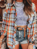 Women's Plaid Print Loose Vintage Shirt – product view 1