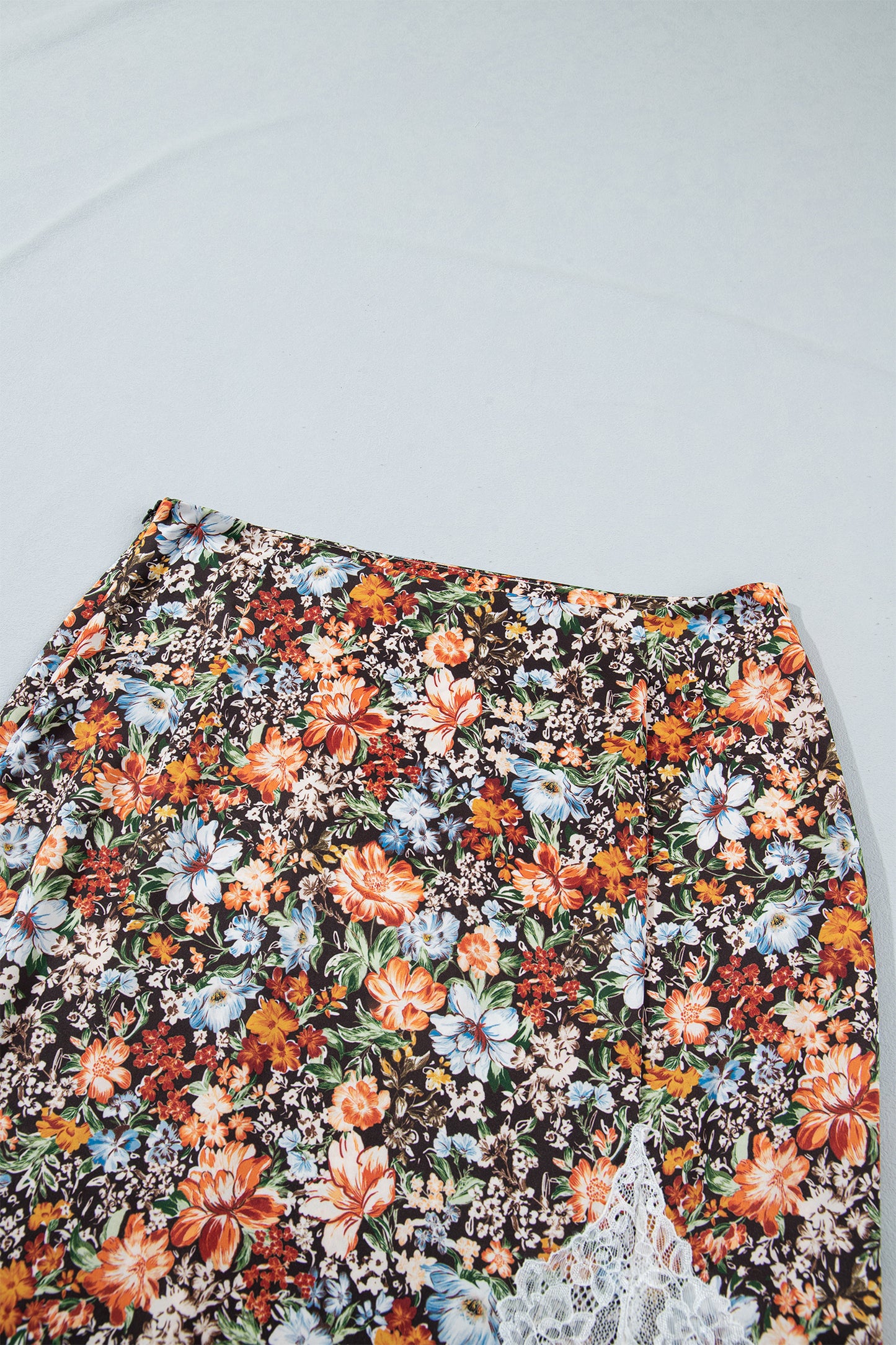 Khaki Cheetah Print Trim Split Long Western Skirt