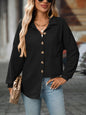 Waffle Knit Button-Up Shirt – Casual Fall Cardigan – product view 1