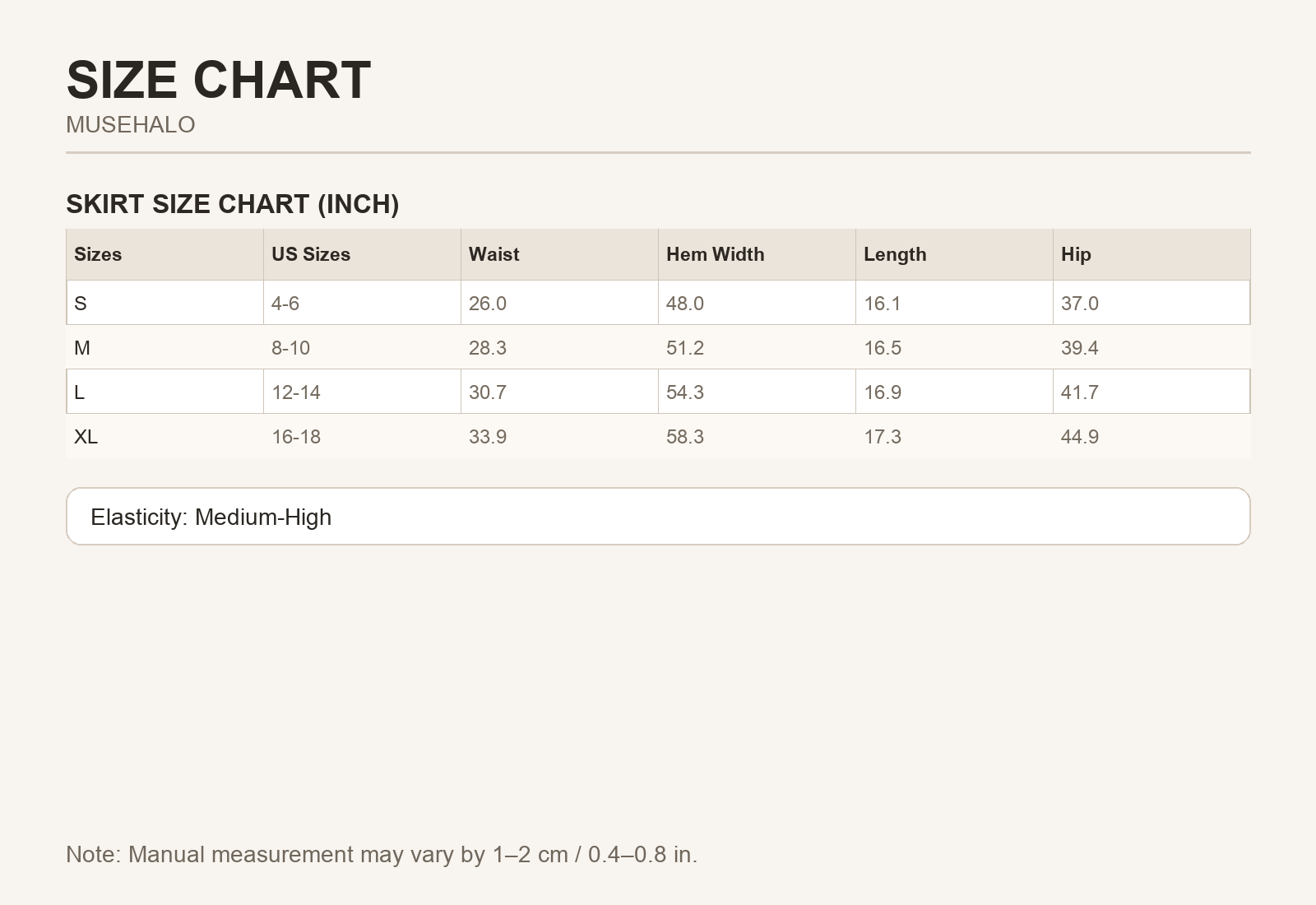 Brown Leopard Tiered Mini Skirt size chart