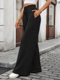 Ribbed Knit Wide-Leg Lounge Pants | Drawstring Waist – product view 1