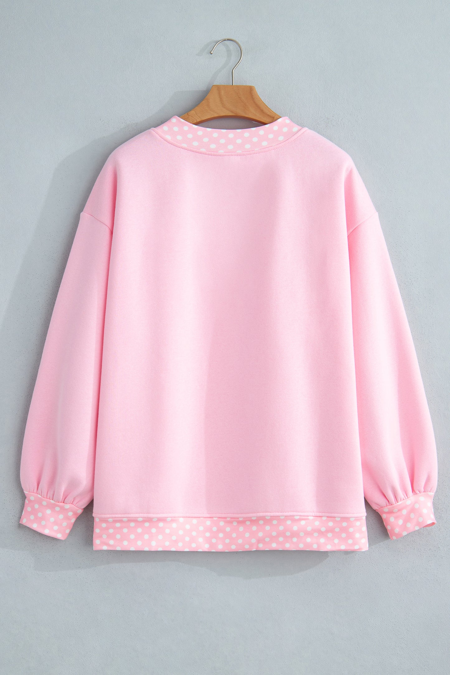 Orange Colorblock Polka Dot Contrast Trim Oversized Sweatshirt