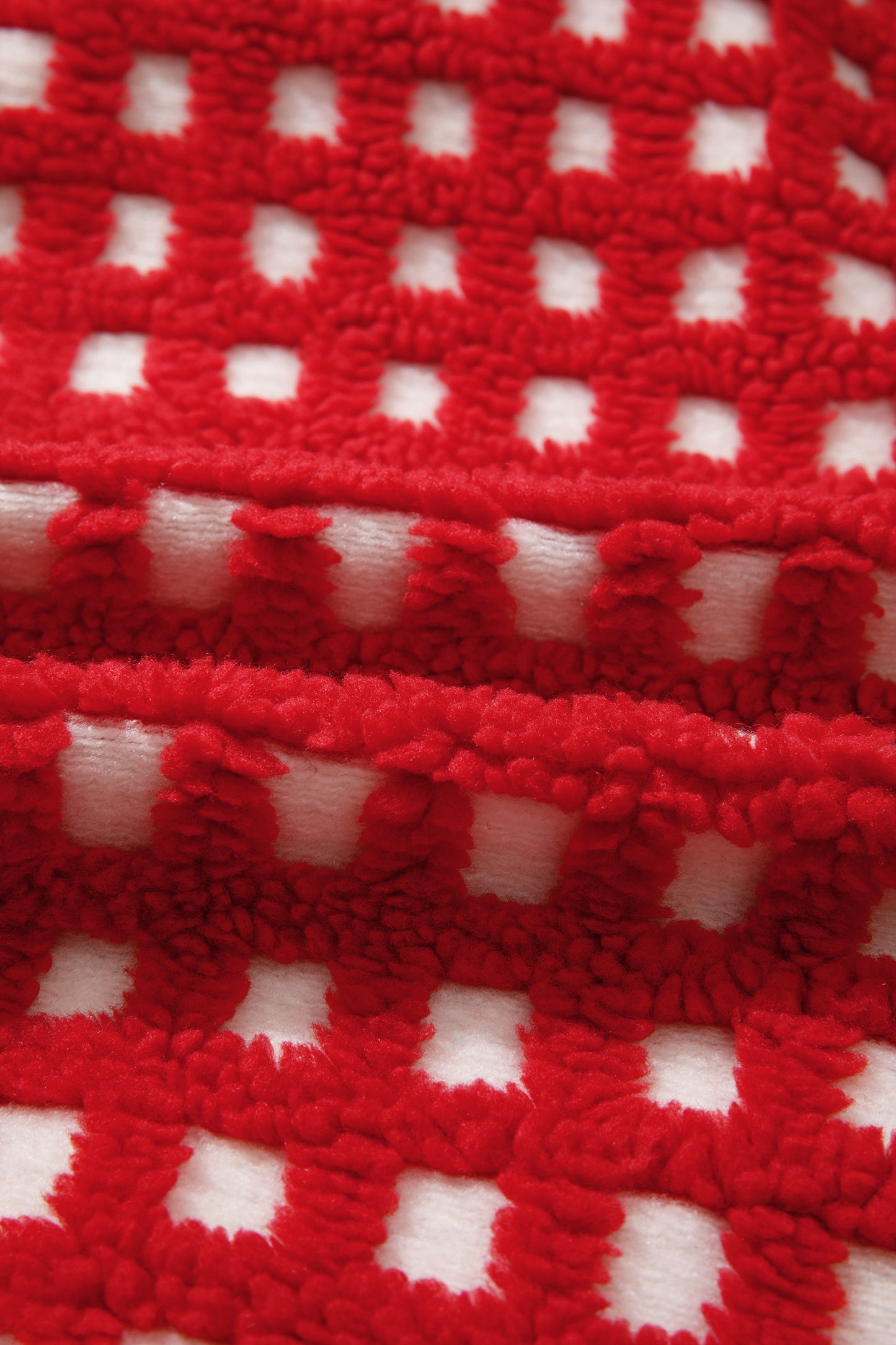 Fiery Red Plaid Zip-up Long Sleeve Jacket