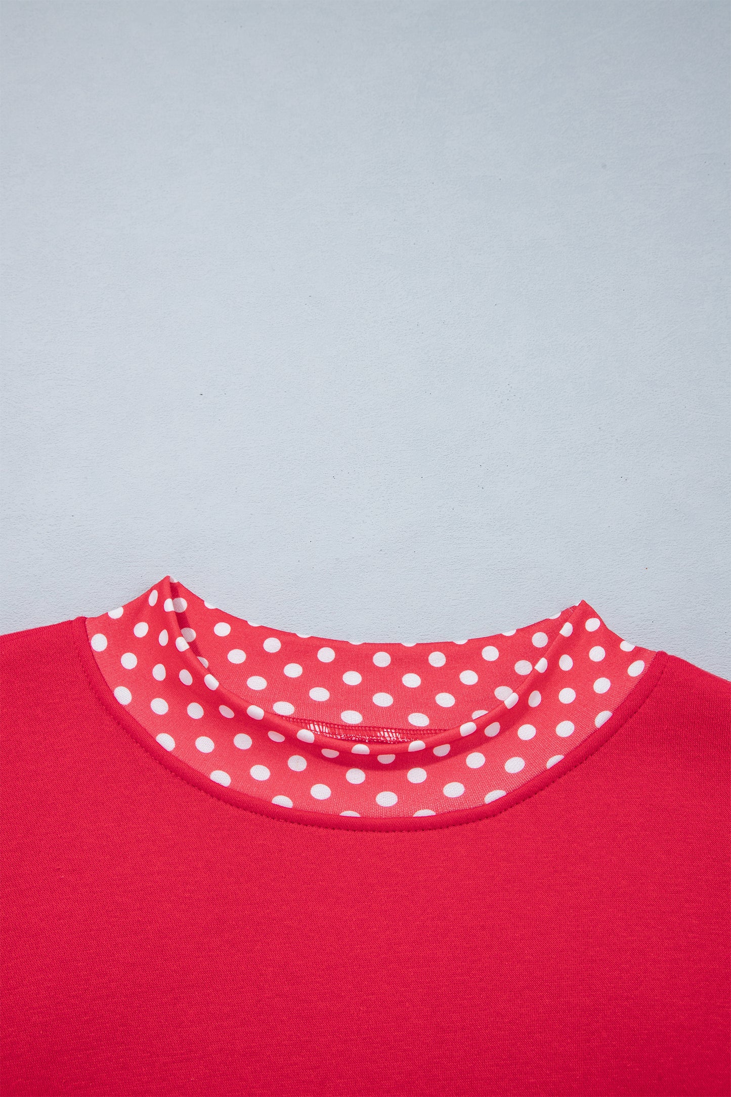 Orange Colorblock Polka Dot Contrast Trim Oversized Sweatshirt