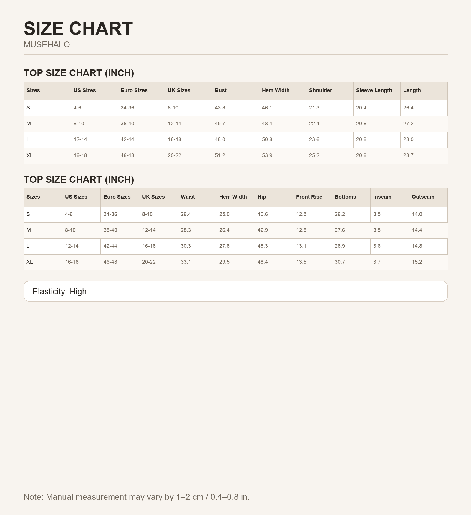 Green Festive Bow Pajama Set size chart