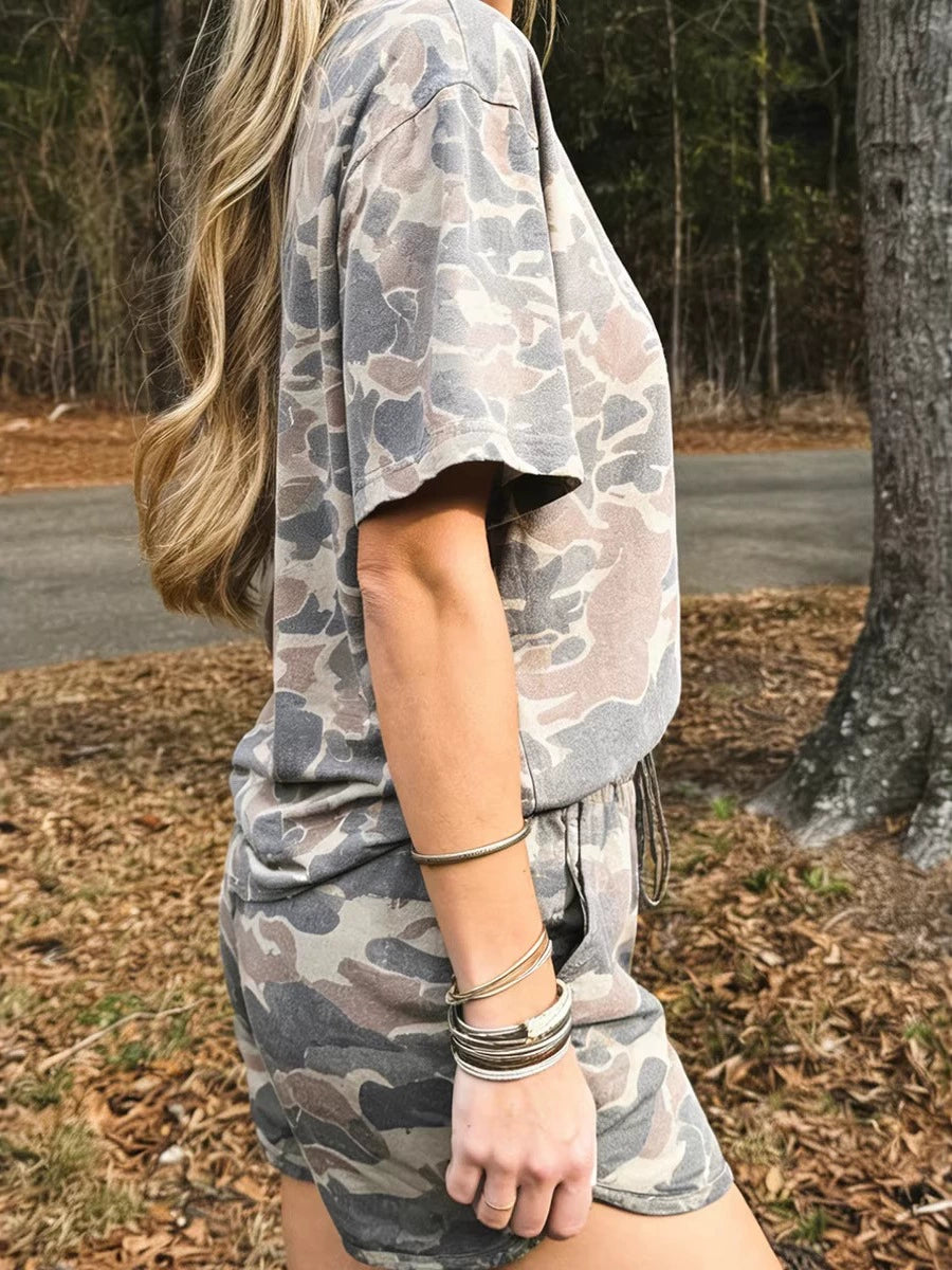 Women's casual camo lounge set