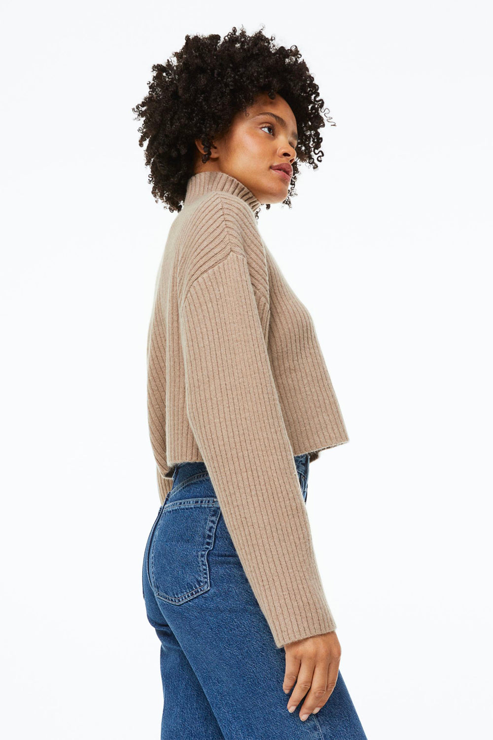 Ribbed Mock Turtleneck Sweater – product view 3