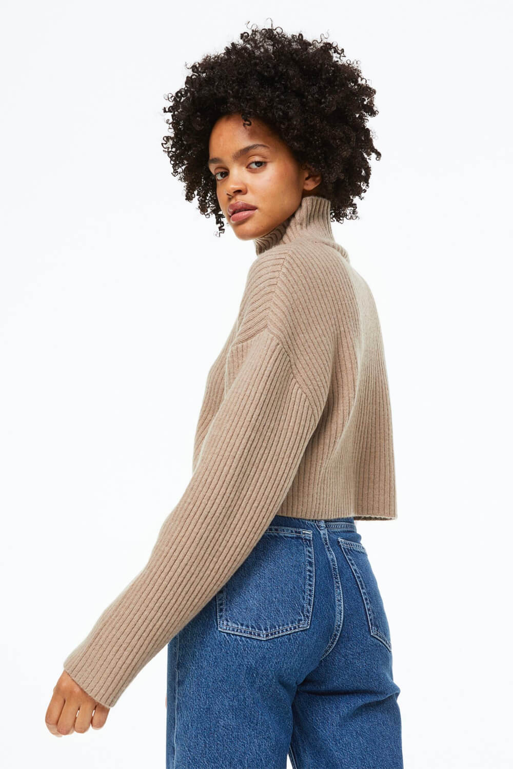 Ribbed Mock Turtleneck Sweater – product view 4
