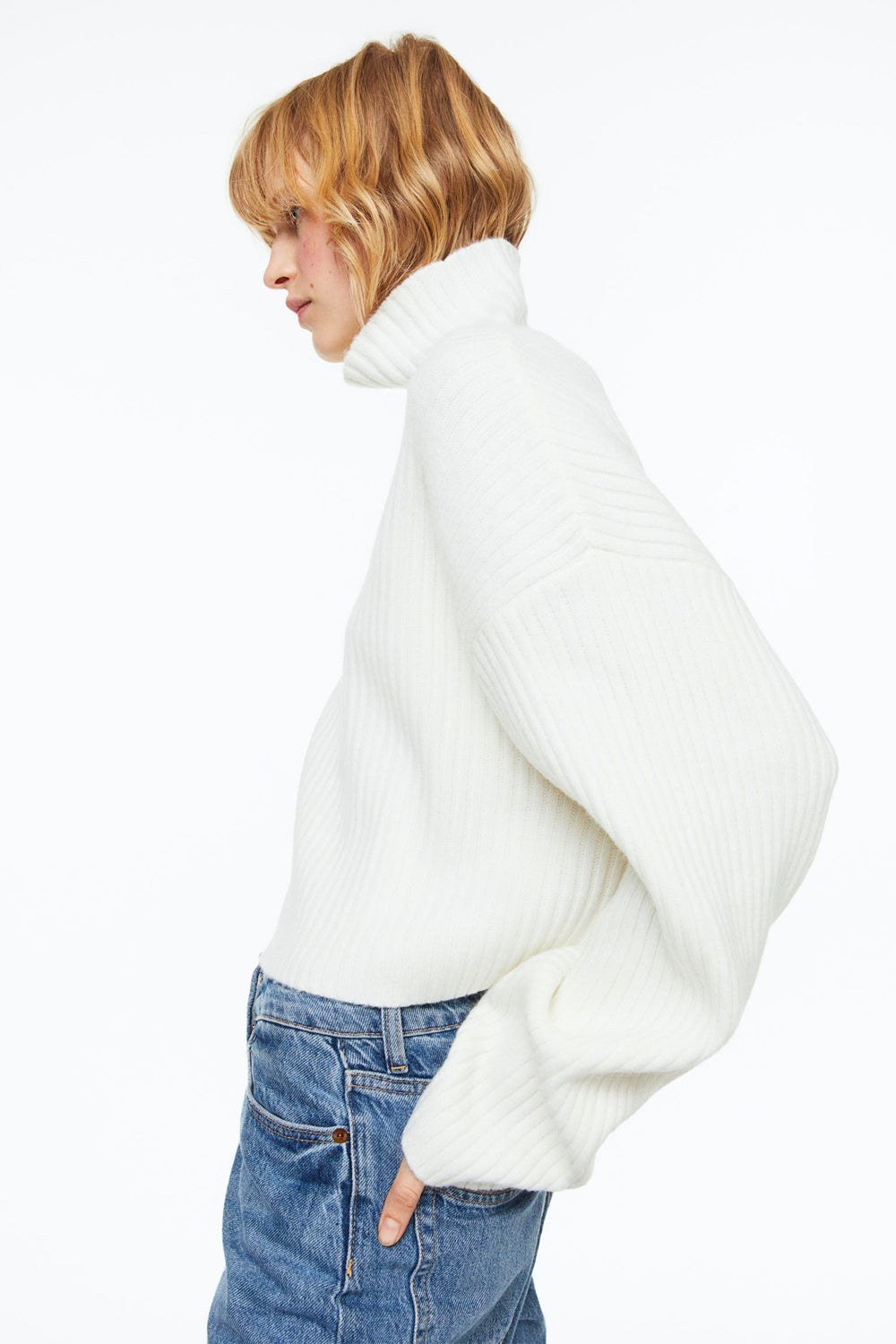 Ribbed Mock Turtleneck Sweater – product view 12