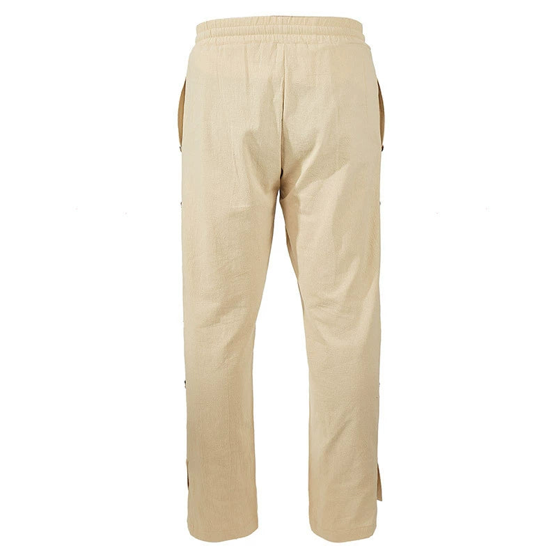 Men's lightweight button-side drawstring pants 4