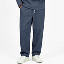 Men's 95% linen drawstring straight-leg pants 2