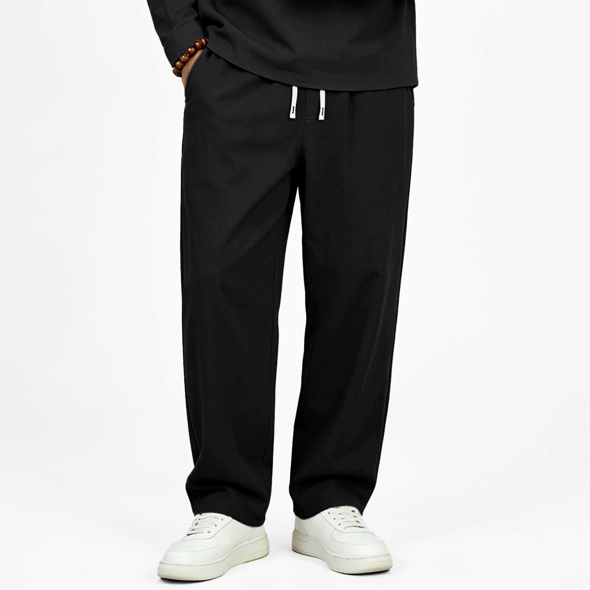 Men's 95% linen drawstring straight-leg pants 4