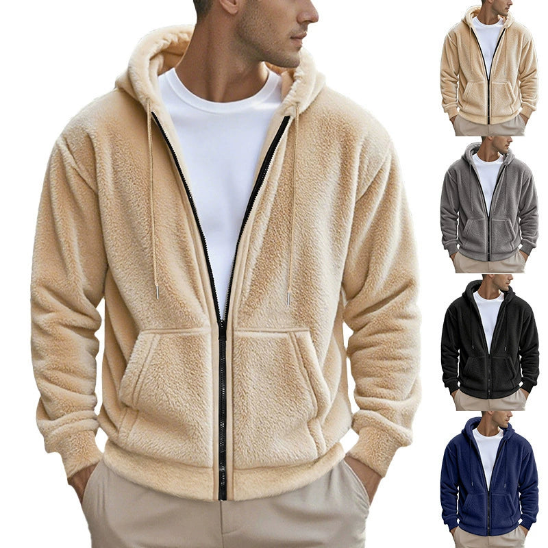 Men's polyester fleece zip-up hoodie 1