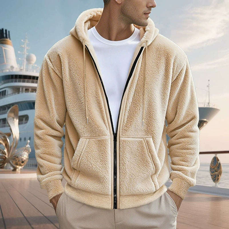 Men's polyester fleece zip-up hoodie 2