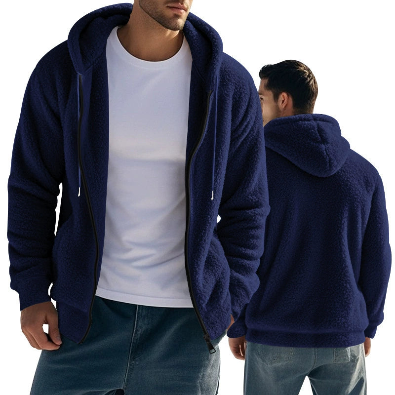 Men's polyester fleece zip-up hoodie 3