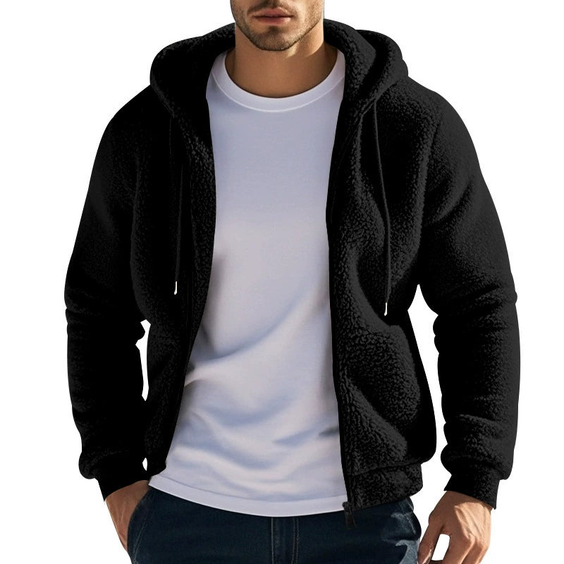 Men's polyester fleece zip-up hoodie 4