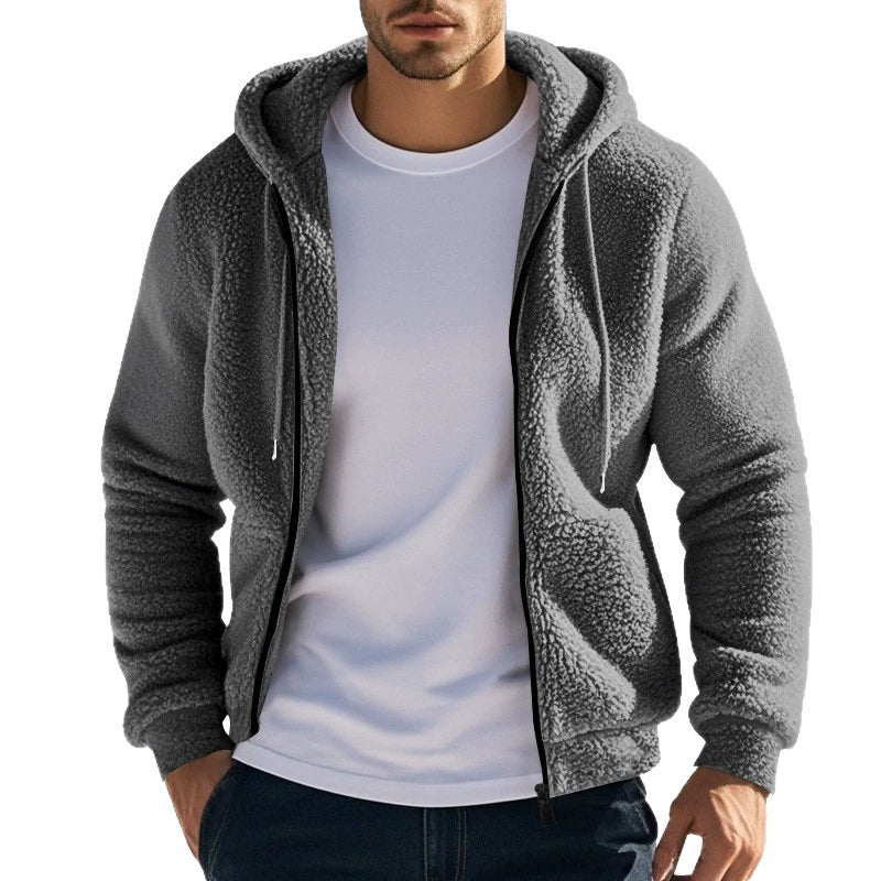 Men's polyester fleece zip-up hoodie 5