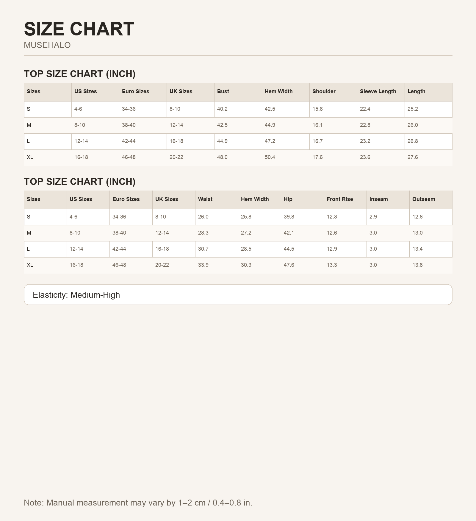 White Santa Stripes PJ Set size chart